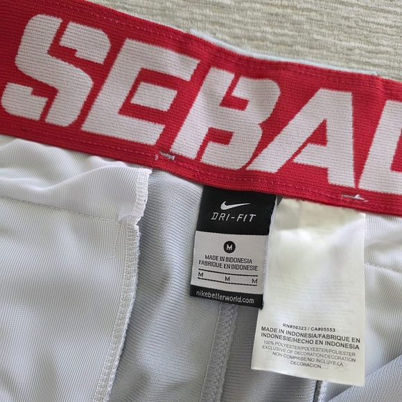 NIKE Baseball Men's Gray Pants with Red Accents Size M - Picture 12 of 12